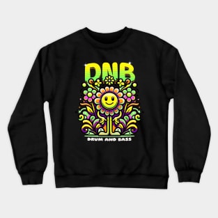 DNB - Floral Smiley Vibes (Lime/orange) Crewneck Sweatshirt